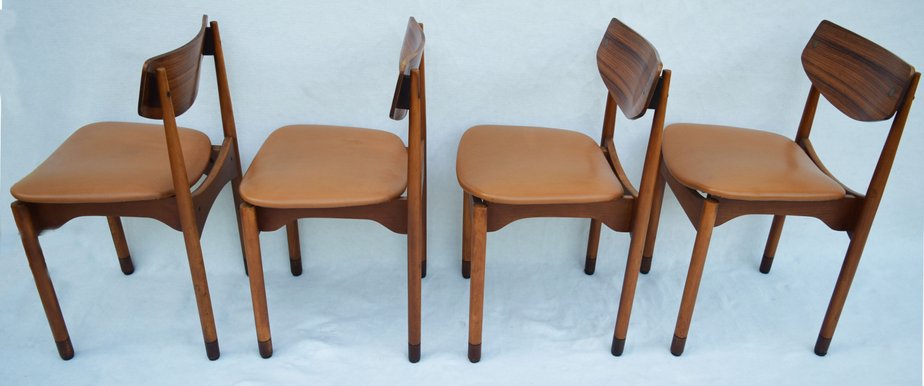 Mid-Century Beech Dining Chairs, Italy, 1960s, Set of 4-WF-673325