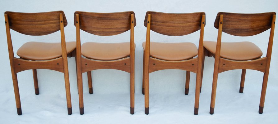 Mid-Century Beech Dining Chairs, Italy, 1960s, Set of 4-WF-673325