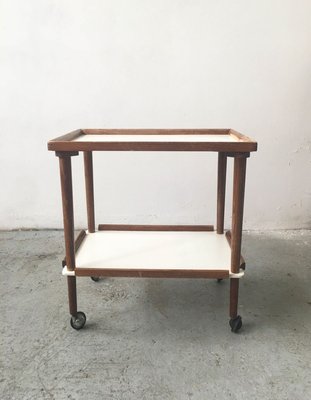 Mid-Century Beech & White Laminate Trolley-GGK-767861