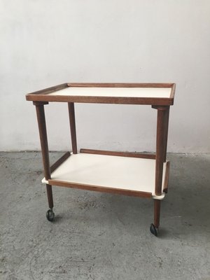 Mid-Century Beech & White Laminate Trolley-GGK-767861