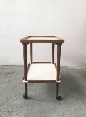 Mid-Century Beech & White Laminate Trolley-GGK-767861