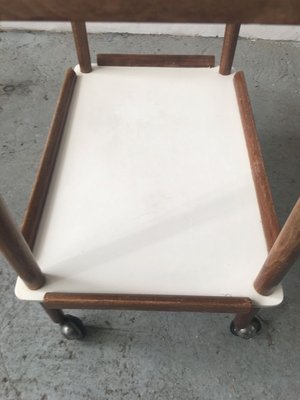 Mid-Century Beech & White Laminate Trolley-GGK-767861