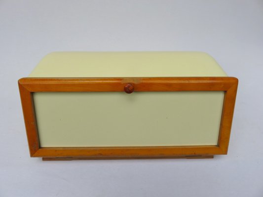 Mid-Century Beige Ceramic and Wood Bread Box from Wächtersbach-EY-557397