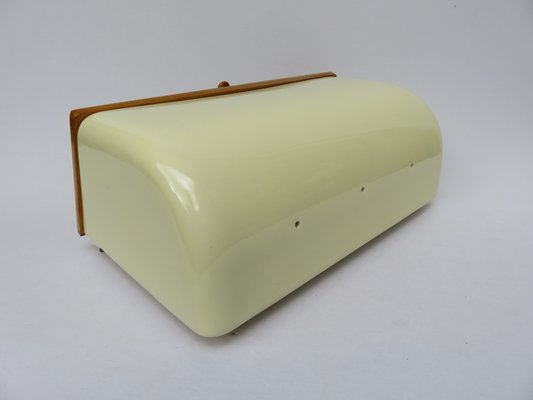 Mid-Century Beige Ceramic and Wood Bread Box from Wächtersbach-EY-557397