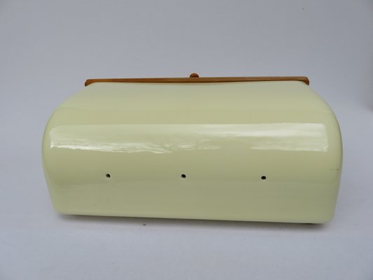 Mid-Century Beige Ceramic and Wood Bread Box from Wächtersbach-EY-557397