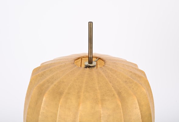 Mid-Century Beige Cocoon Floor Lamp in Brass and Metal from Hille, 1960s-JDR-1773796