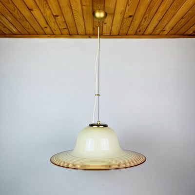 Mid-Century Beige Murano Glass Pendant Lamp from De Majo, Venice, Italy, 1970s-WQC-1047691