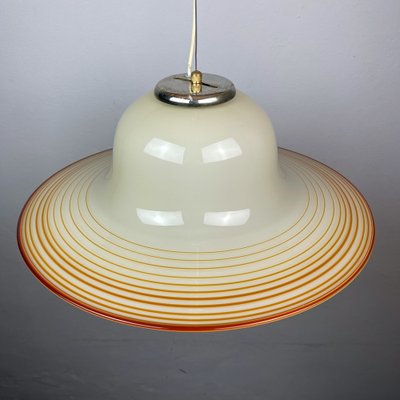 Mid-Century Beige Murano Glass Pendant Lamp from De Majo, Venice, Italy, 1970s-WQC-1047691