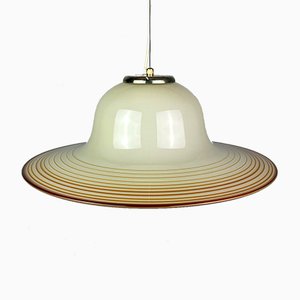 Mid-Century Beige Murano Glass Pendant Lamp from De Majo, Venice, Italy, 1970s-WQC-1047691