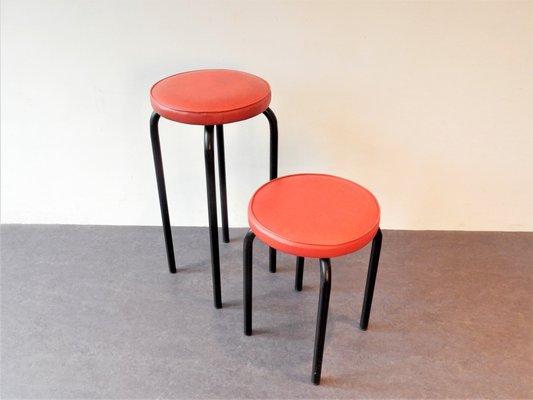 Mid-Century Belgian Taboeret Stools from Meurop, Belgium, Set of 2-NV-800865