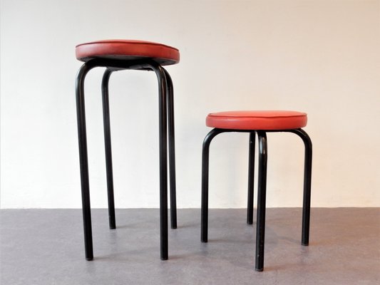 Mid-Century Belgian Taboeret Stools from Meurop, Belgium, Set of 2-NV-800865