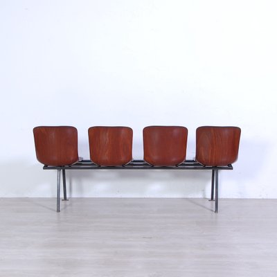 Mid-Century Bench with 4 Pagholz Seats, 1960s-XSG-1723681