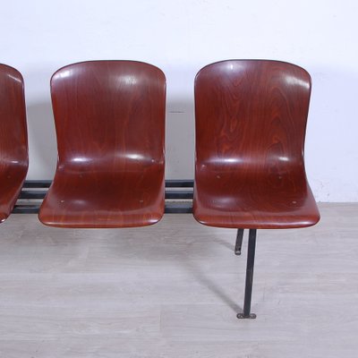 Mid-Century Bench with 4 Pagholz Seats, 1960s-XSG-1723681