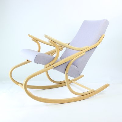 Mid-Century Bentwood and Oak Rocking Armchair from TON, Czechoslovakia, 1960s-UL-1374688