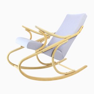 Mid-Century Bentwood and Oak Rocking Armchair from TON, Czechoslovakia, 1960s-UL-1374688