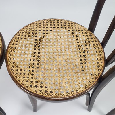 Mid-Century Bentwood & Cane Dining Chairs by Michael Thonet for ZPM Radomsko, 1960s, Set of 4-RMX-782855