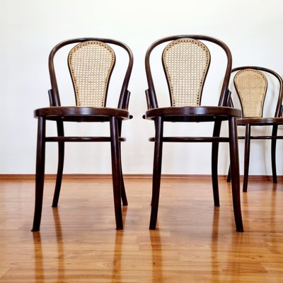 Mid-Century Bentwood Dining or Bistro Chairs, Italy, 1980s, Set of 4-PUG-2022924