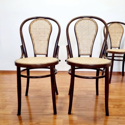 Mid-Century Bentwood Dining or Bistro Chairs, Italy, 1980s, Set of 4-PUG-2022924