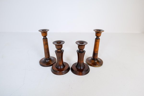 Mid-Century Birch Candlesticks by Carl Malmsten, Sweden, 1960s, Set of 4-UYK-1294003