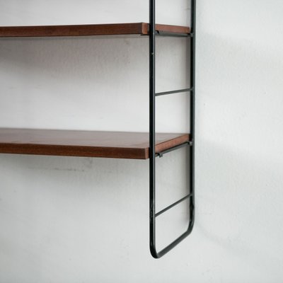 Mid-Century Black and Brown Iron & Veneer Shelf-NZV-1279384