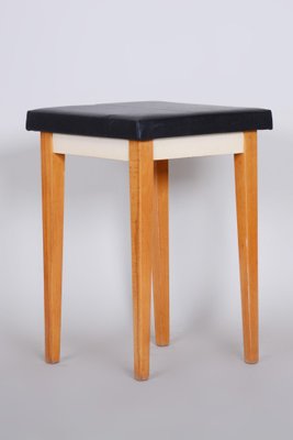 Mid-Century Black Beech Stool, 1950s-WHY-731033