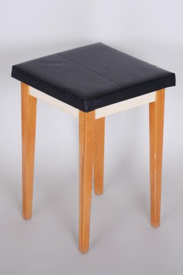 Mid-Century Black Beech Stool, 1950s-WHY-731033