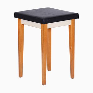 Mid-Century Black Beech Stool, 1950s-WHY-731033