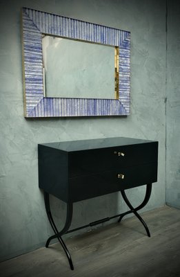 Mid-Century Black Commode with Brass Keys, 1970s-UH-1801329