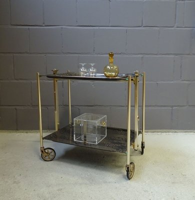 Mid-Century Black Gold Folding Trolley and Serving Tray Set from Textable-POM-737424