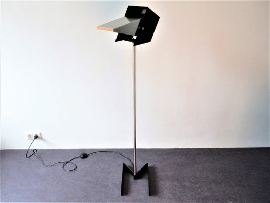 Mid-Century Black Metal Adjustable Floor Lamp from Lyfa, 1960s-NV-2032177