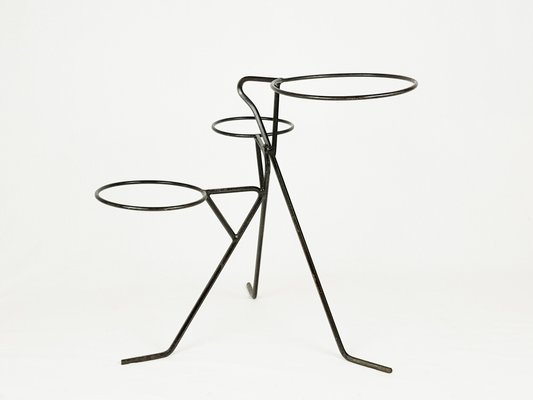 Mid-Century Black Metal Rod Plant Stand, 1950s-RD-1823000