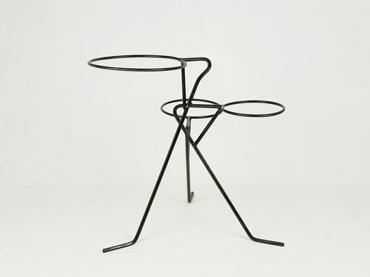 Mid-Century Black Metal Rod Plant Stand, 1950s-RD-1823000