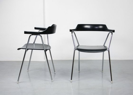 Mid-Century Black Model 4455 Dining Chairs by Niko Kralj, Set of 2-HGJ-669851