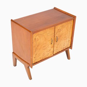 Mid-Century Blond Walnut, Burl Birch, and Inlay Threaded Cabinet by Paolo Buffa for La Permanente Mobili Cantù, 1940s-NJV-660022