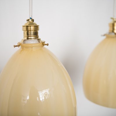 Mid-Century Blonde Colored Glass Ceiling Lamps, Set of 2-NZV-1279389