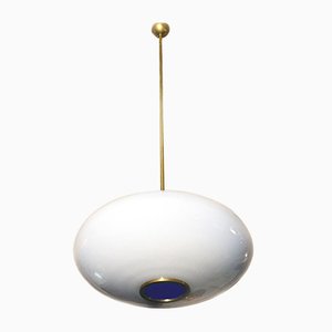 Mid-Century Blown Glass and Brass Ceiling Lamp from Stilnovo-HS-838435