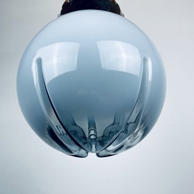 Mid-Century Blue and Grey Murano Pendant Lamp from Mazzega, Italy, 1970s-WQC-957615