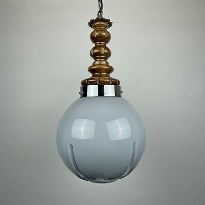 Mid-Century Blue and Grey Murano Pendant Lamp from Mazzega, Italy, 1970s-WQC-957615