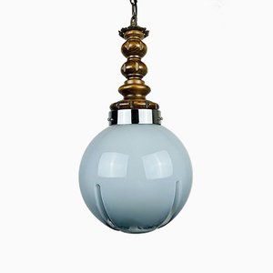 Mid-Century Blue and Grey Murano Pendant Lamp from Mazzega, Italy, 1970s-WQC-957615