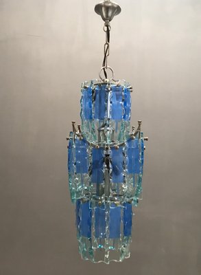 Mid-Century Blue Glass Ceiling Lamp, 1970s-JJC-669738