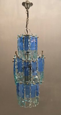 Mid-Century Blue Glass Ceiling Lamp, 1970s-JJC-669738