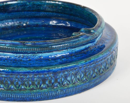 Mid-Century Blue Glazed Ceramic Ashtray by Aldo Londi for Bitossi, Italy, 1960s-JDR-1126089