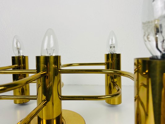 Mid-Century Brass 5-Arm Flush Mount from Leola, 1960s-PUK-973388