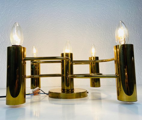 Mid-Century Brass 5-Arm Flush Mount from Leola, 1960s-PUK-973388