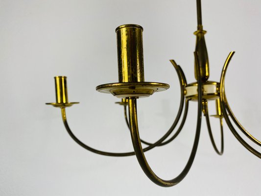 Mid-Century Brass 6-Arm Sputnik Chandelier, 1960s-PUK-690063