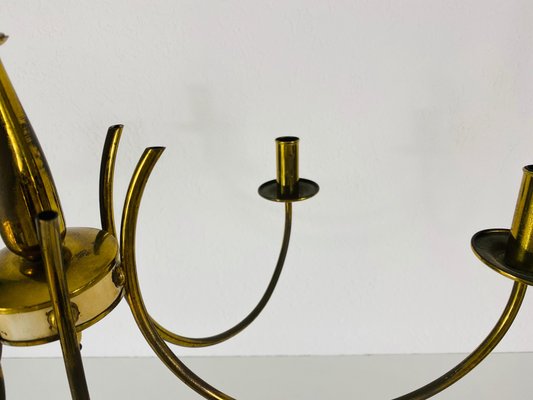 Mid-Century Brass 6-Arm Sputnik Chandelier, 1960s-PUK-690063