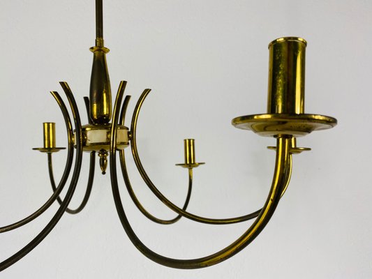 Mid-Century Brass 6-Arm Sputnik Chandelier, 1960s-PUK-690063