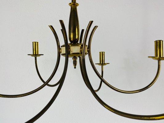 Mid-Century Brass 6-Arm Sputnik Chandelier, 1960s-PUK-690063