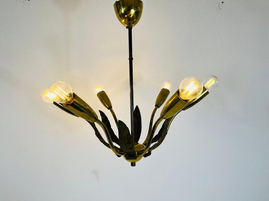 Mid-Century Brass 8-Arm Sputnik Chandelier from Vereinigte Werkstätte, 1960s-PUK-1352376