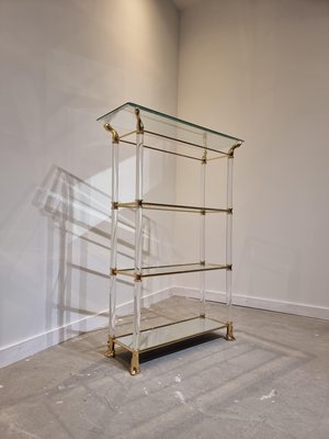 Mid-Century Brass & Acrylic Etagere, 1970s-GNW-1159947